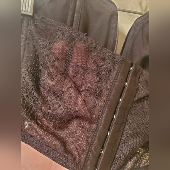 Victoria's Secret Dream Angels Black Velvet Strapless Corset Bra Size Sm… - Picture 5 of 6